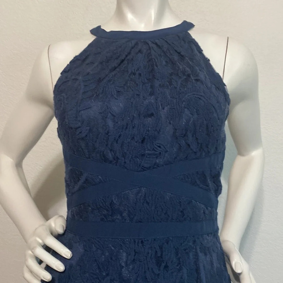 Adrianna Papell Navy Blue Lace Fit & Flare Dress Size 4 - Picture 2 of 7